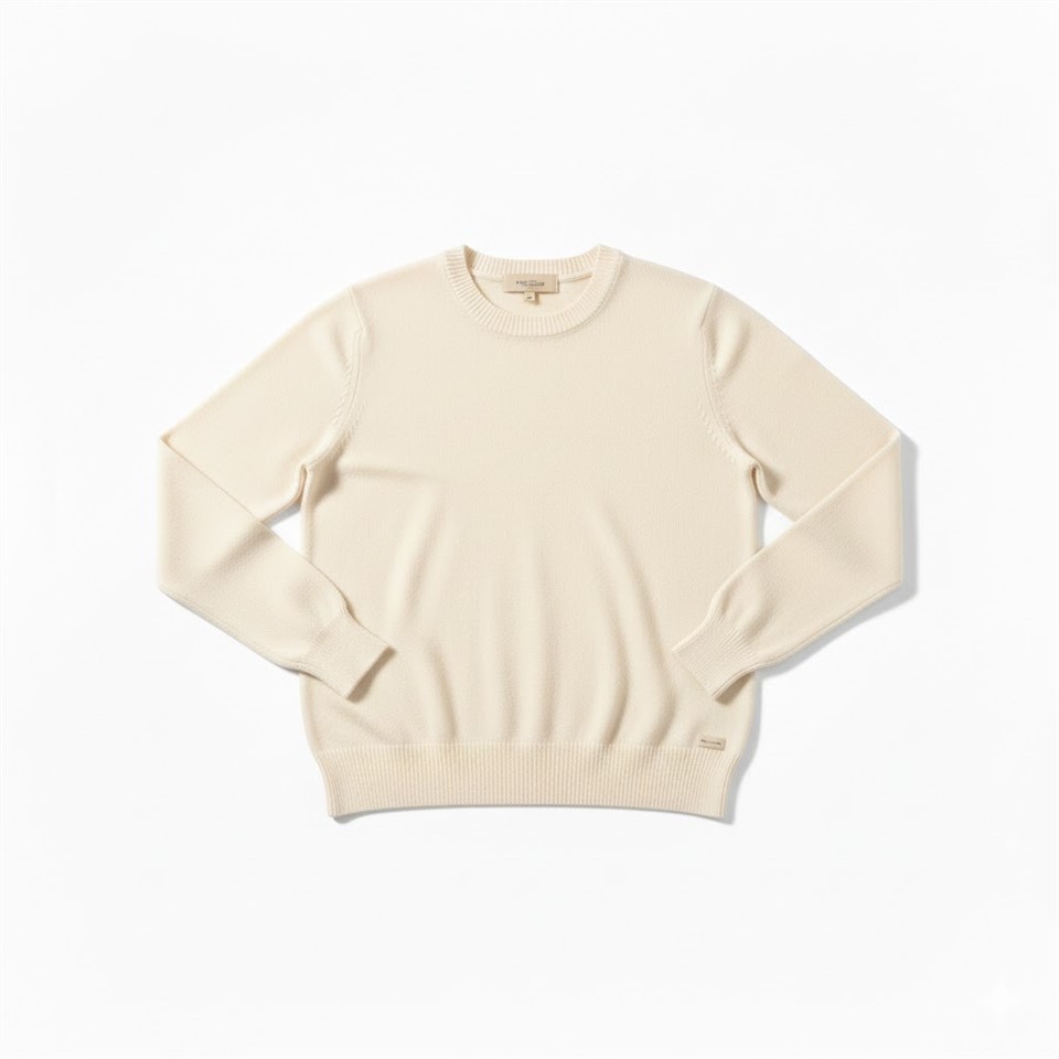 white long sleeve pullover sweater