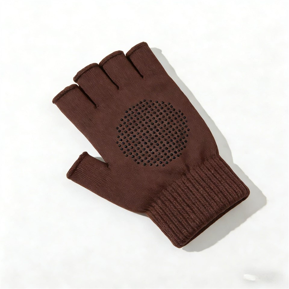 wool knit fingerless gloves